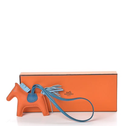 Hermes Milo Lambskin Grigri Rodeo Horse Bag Charm PM Feu Celeste Bleu Izmir 4 of 4