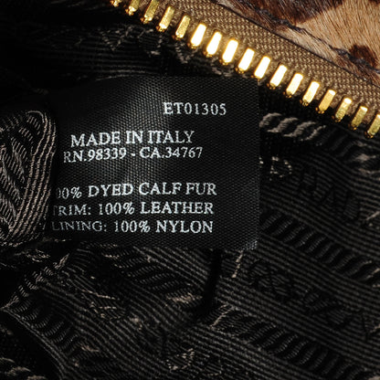 Prada Calf Hair Giraffe Print Tote Sabbia Moro 8 of 16