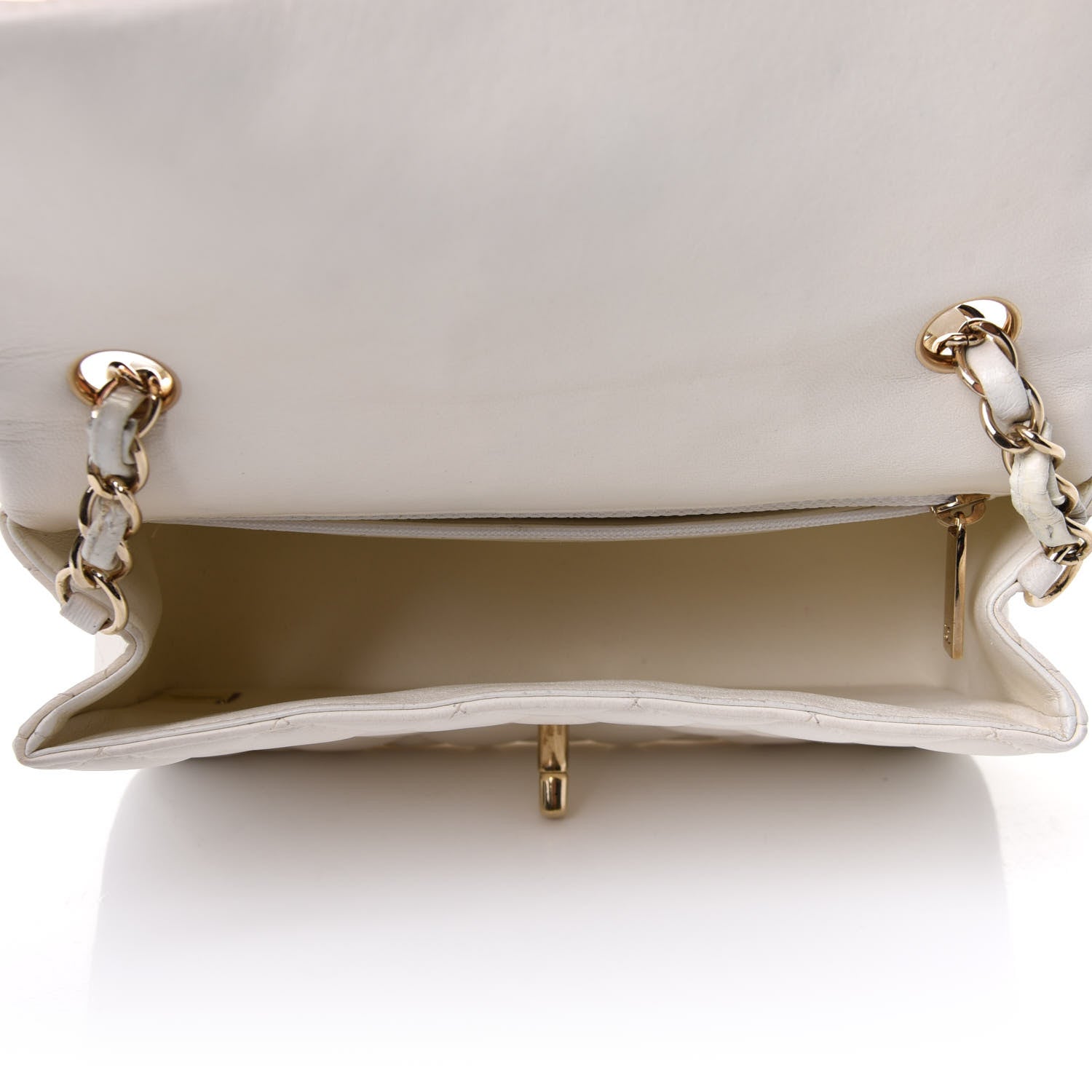 Chanel Lambskin Quilted Mini Rectangular Flap White 7 of 11