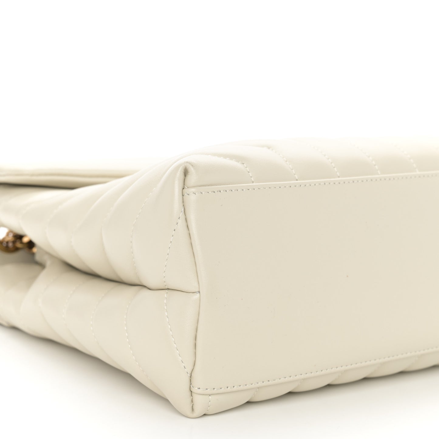 Calfskin Y Quilted Monogram Medium Loulou Chain Satchel Crema Soft