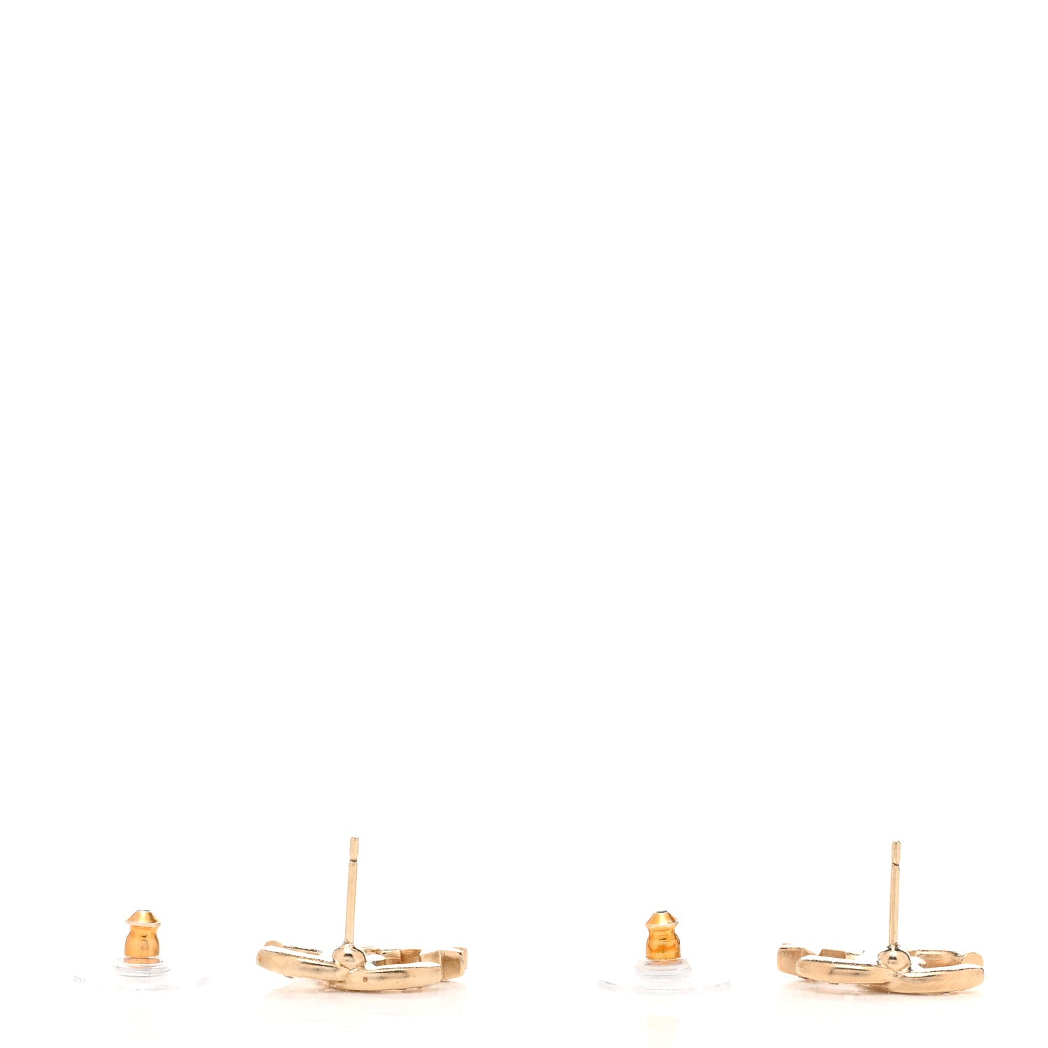 Chanel Crystal CC Starfall Earrings Gold 3 of 5
