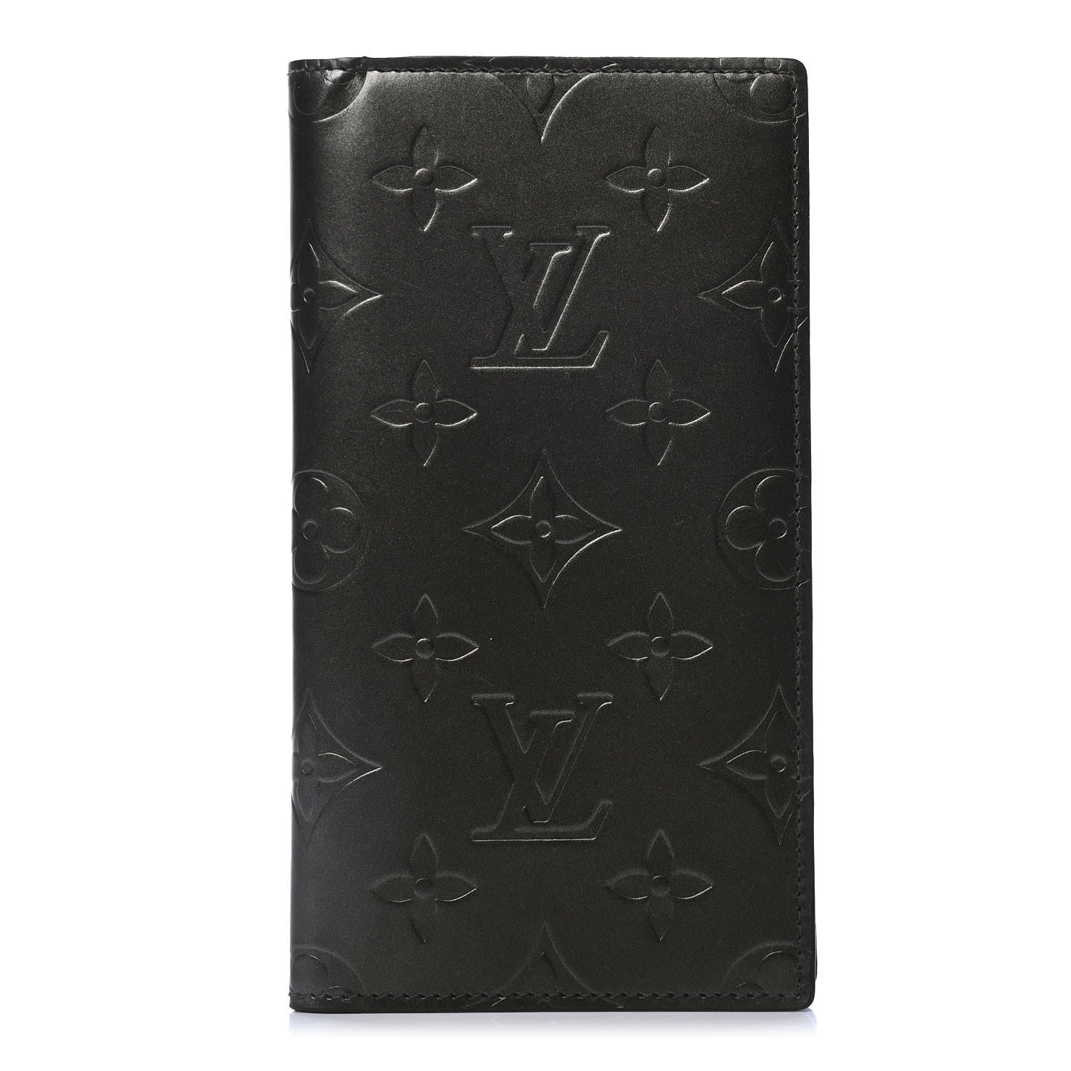 Louis Vuitton Mat Monogram Checkbook Holder Case Wallet Black 1 of 4