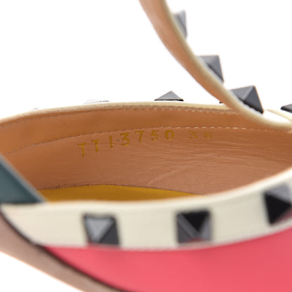 Valentino Garavani Nappa Rockstud Ankle Strap Low Heel Pumps 38 Multicolor 8 of 8
