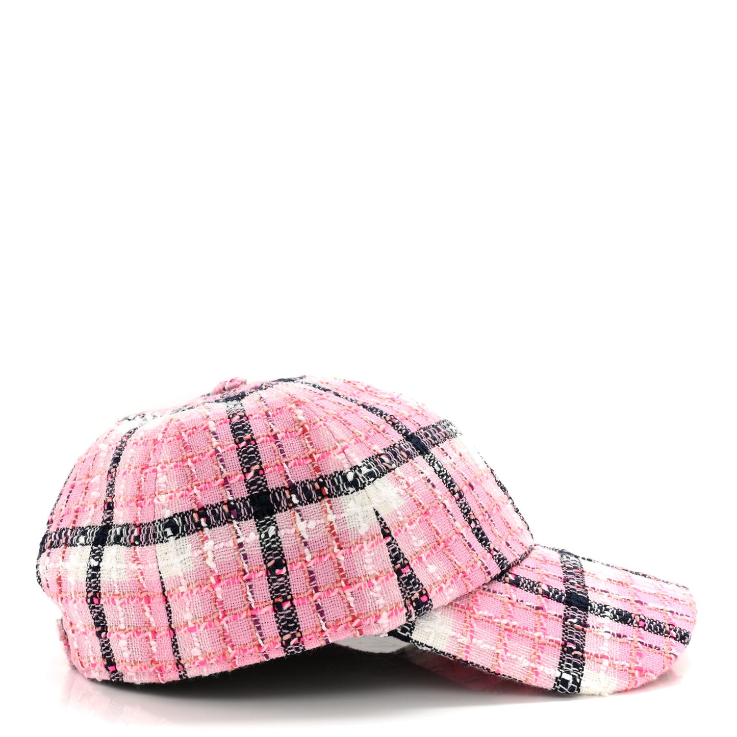 Cotton Wool Tweed CC Cap Hat Pink Navy Blue White