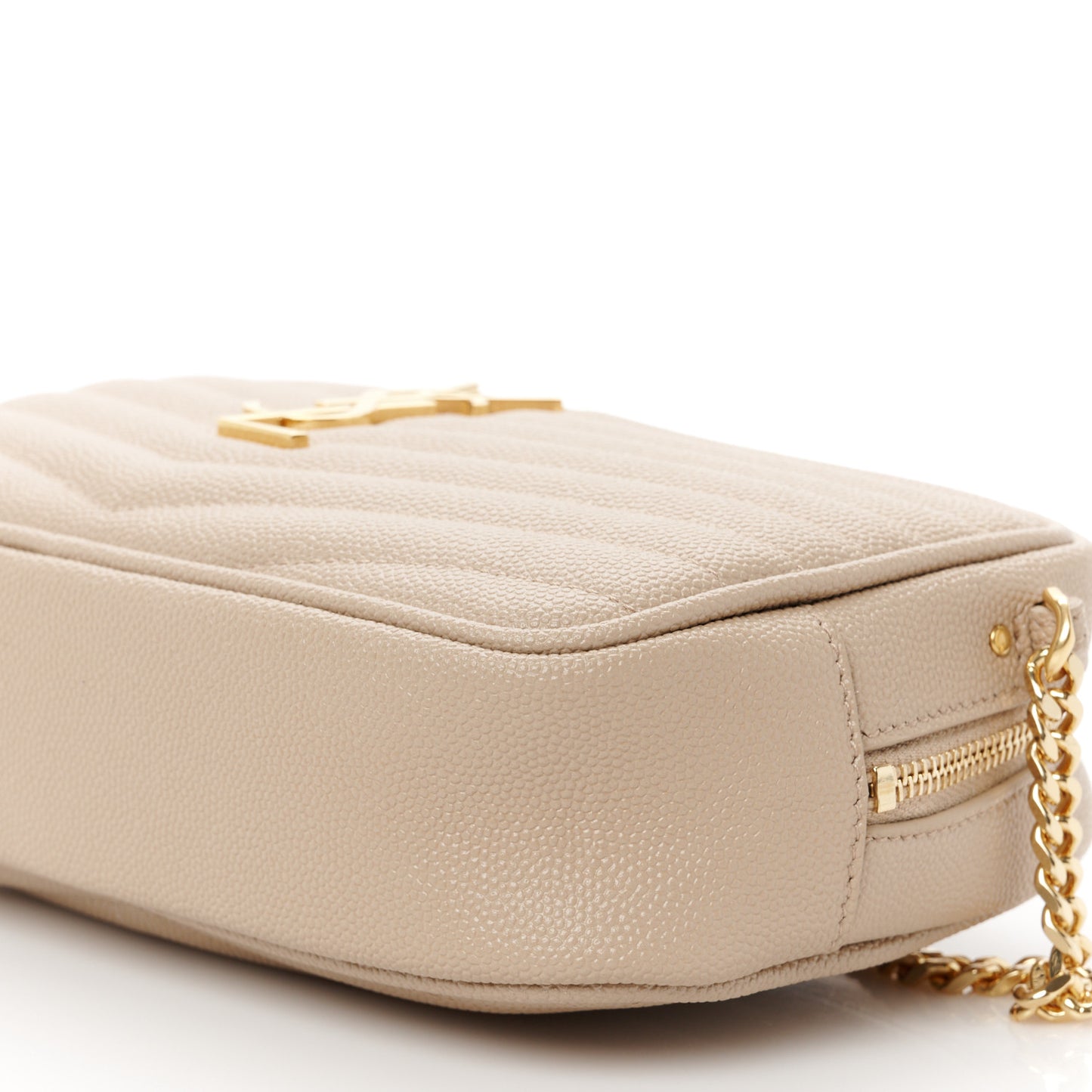 Grain De Poudre Matelasse Monogram Mini Lou Camera Bag Dark Beige