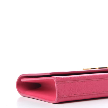 Saint Laurent Grain De Poudre Classic Monogram Kate Clutch Lipstick Fuchsia 8 of 9