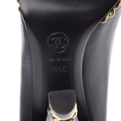 Chanel Lambskin Chain Around Cap Toe Pumps 36.5 Black Gold 8 of 13