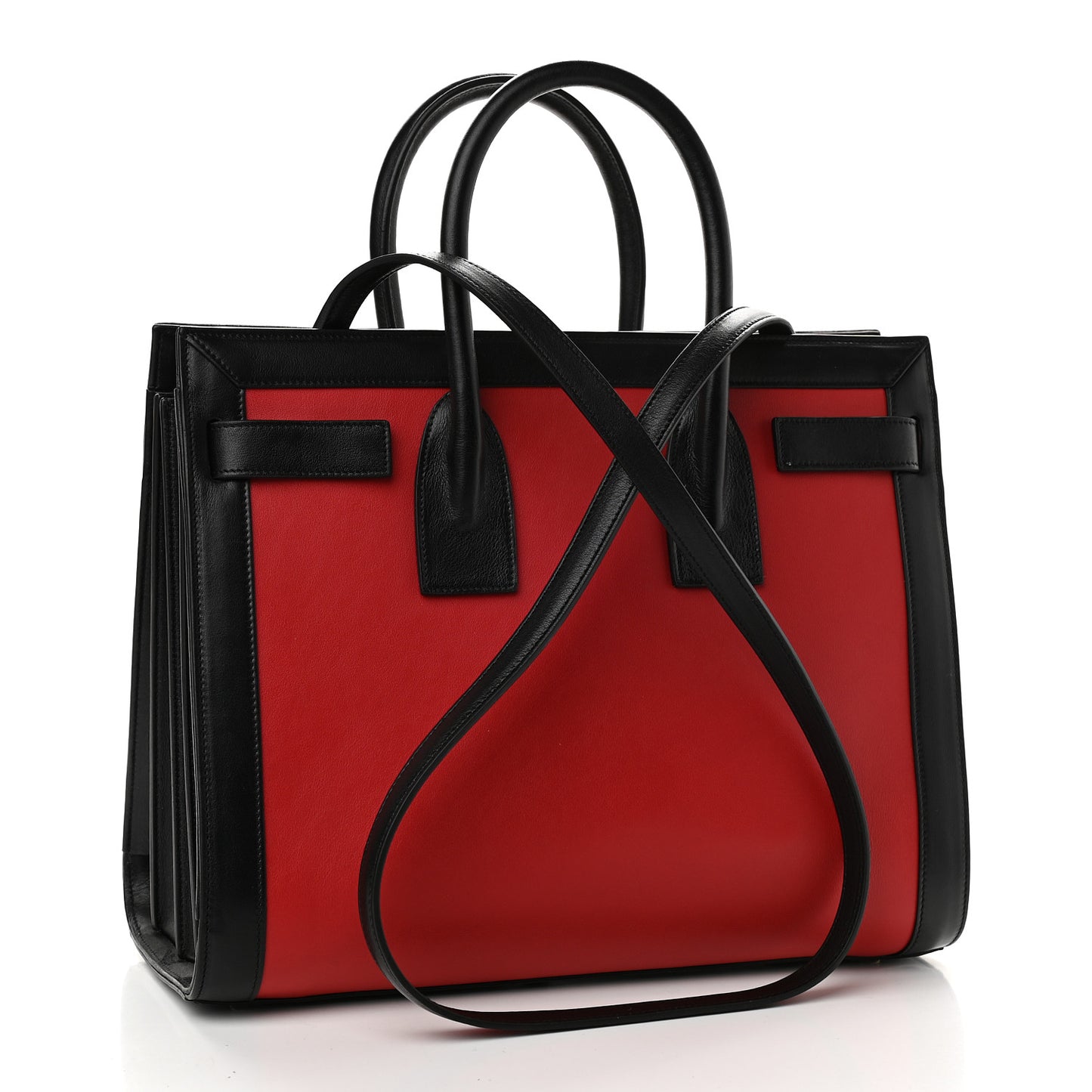 Calfskin Bi-Color Small Sac De Jour Lipstick Red Black