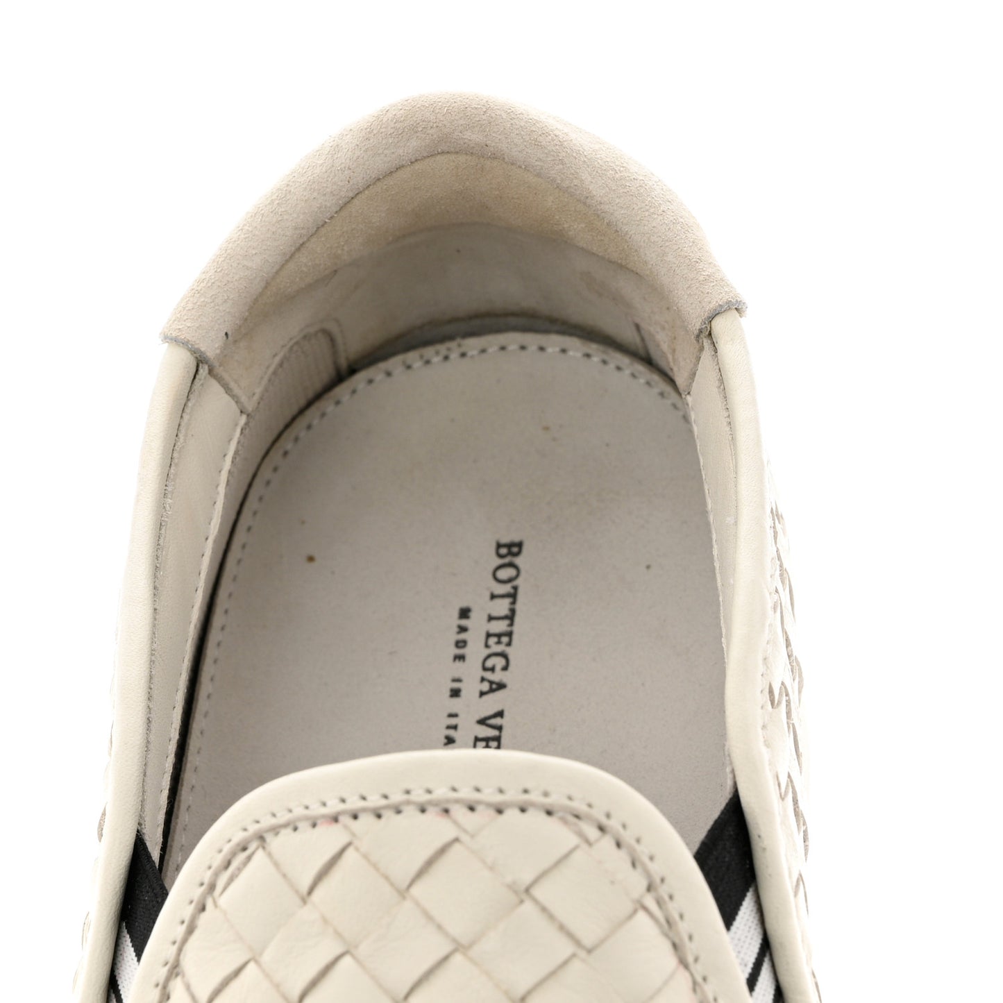 Nappa Intrecciato Mens Slip On Sneakers 44 White