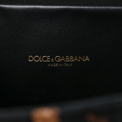 Dolce & Gabbana DOLCE &amp; GABBANA Jacquard Leopard Print Smooth Calfskin Medium Devotion Crossbody Bag Black 6 of 9