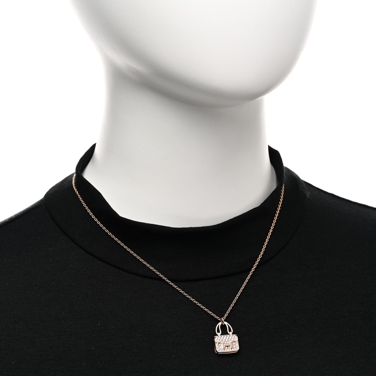 18K Rose Gold Diamond Constance Amulettes Pendant Necklace