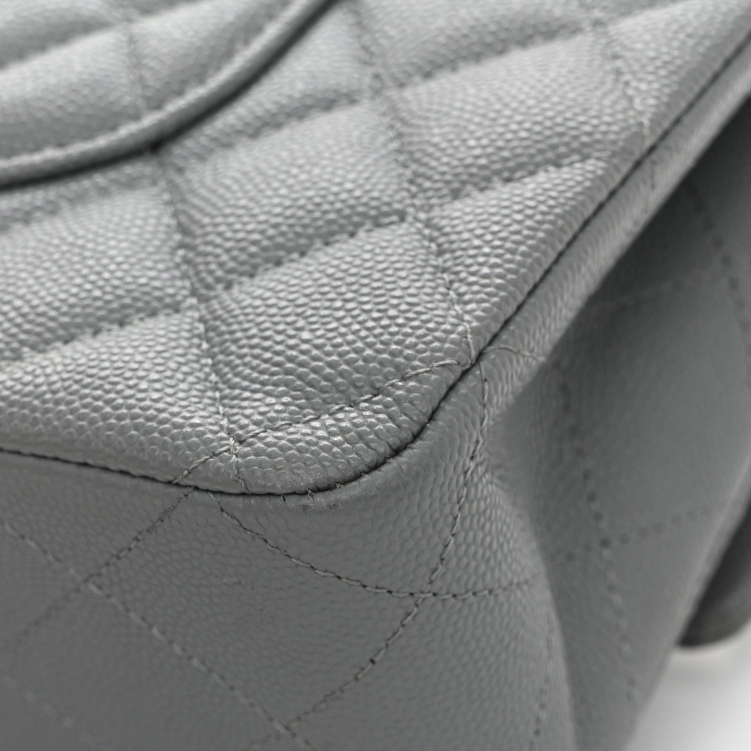 Chanel Caviar Quilted Medium Double Flap Grey 14 of 14