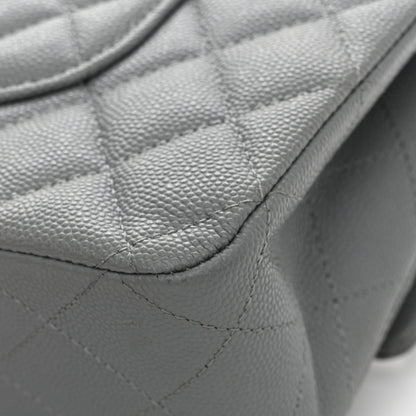 Chanel Caviar Quilted Medium Double Flap Grey 14 of 14
