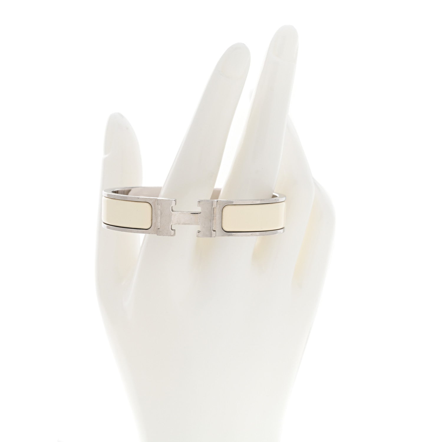 Hermes Enamel Narrow Clic Clac H Bracelet PM White 2 of 9