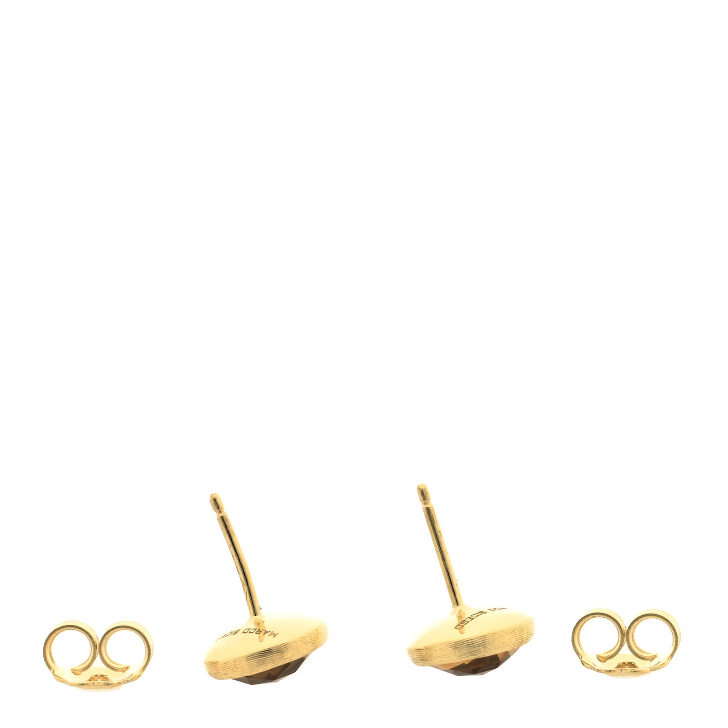 18K Yellow Gold Citrine Jaipur Color Stud Earrings