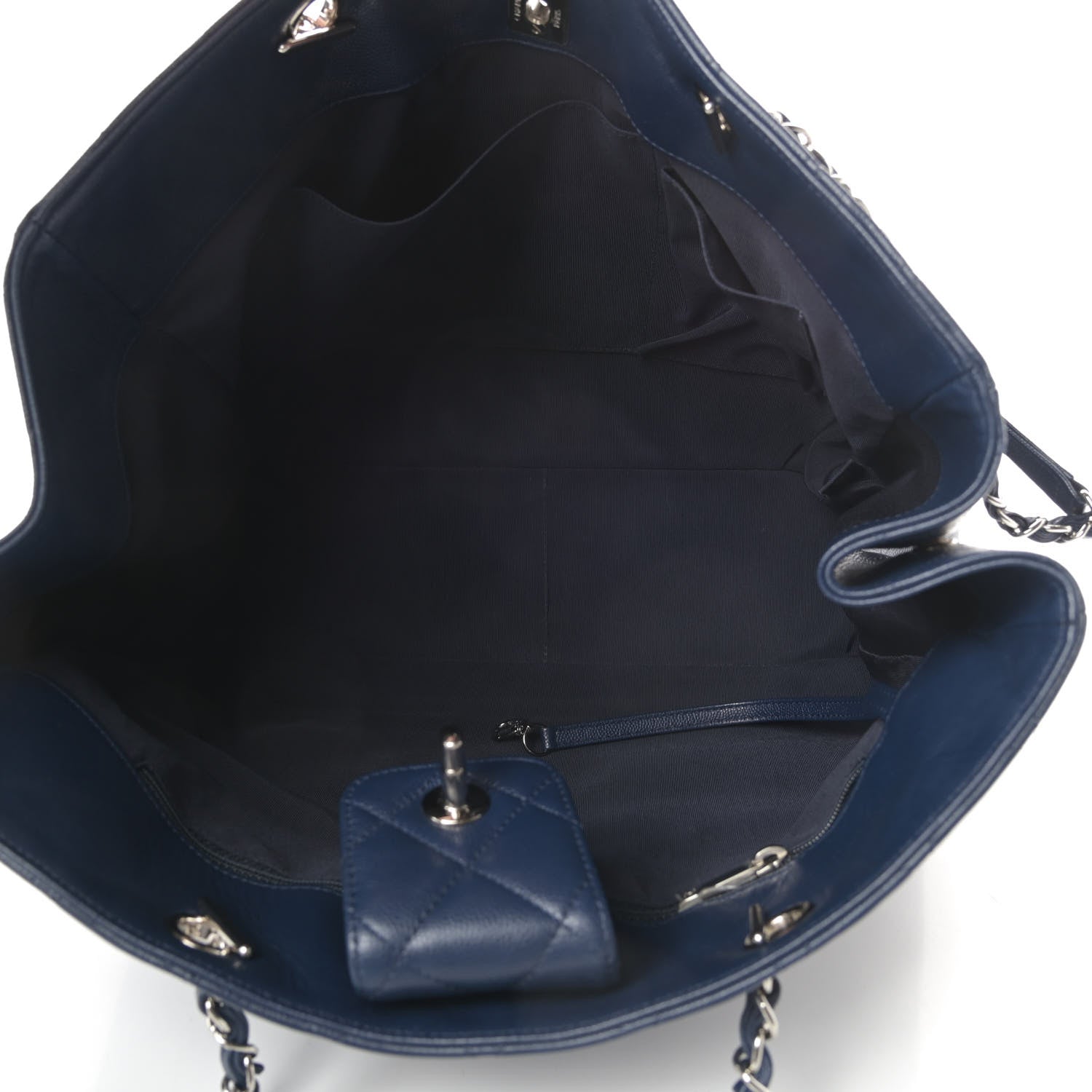 Chanel Caviar Quilted Large CC Shopping Tote Navy 5 of 15