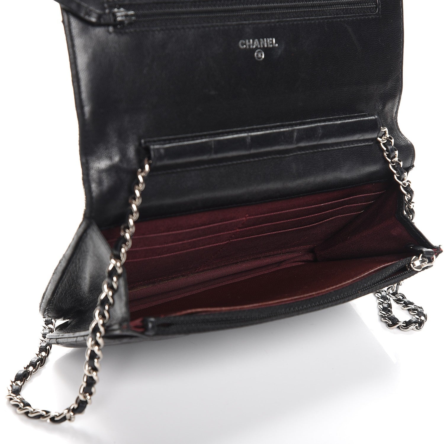Chanel Lambskin Quilted Wallet On Chain WOC Black 5 of 19