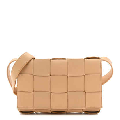 Bottega Veneta Lambskin Maxi Intrecciato Cassette Crossbody Bag Almond 1 of 9