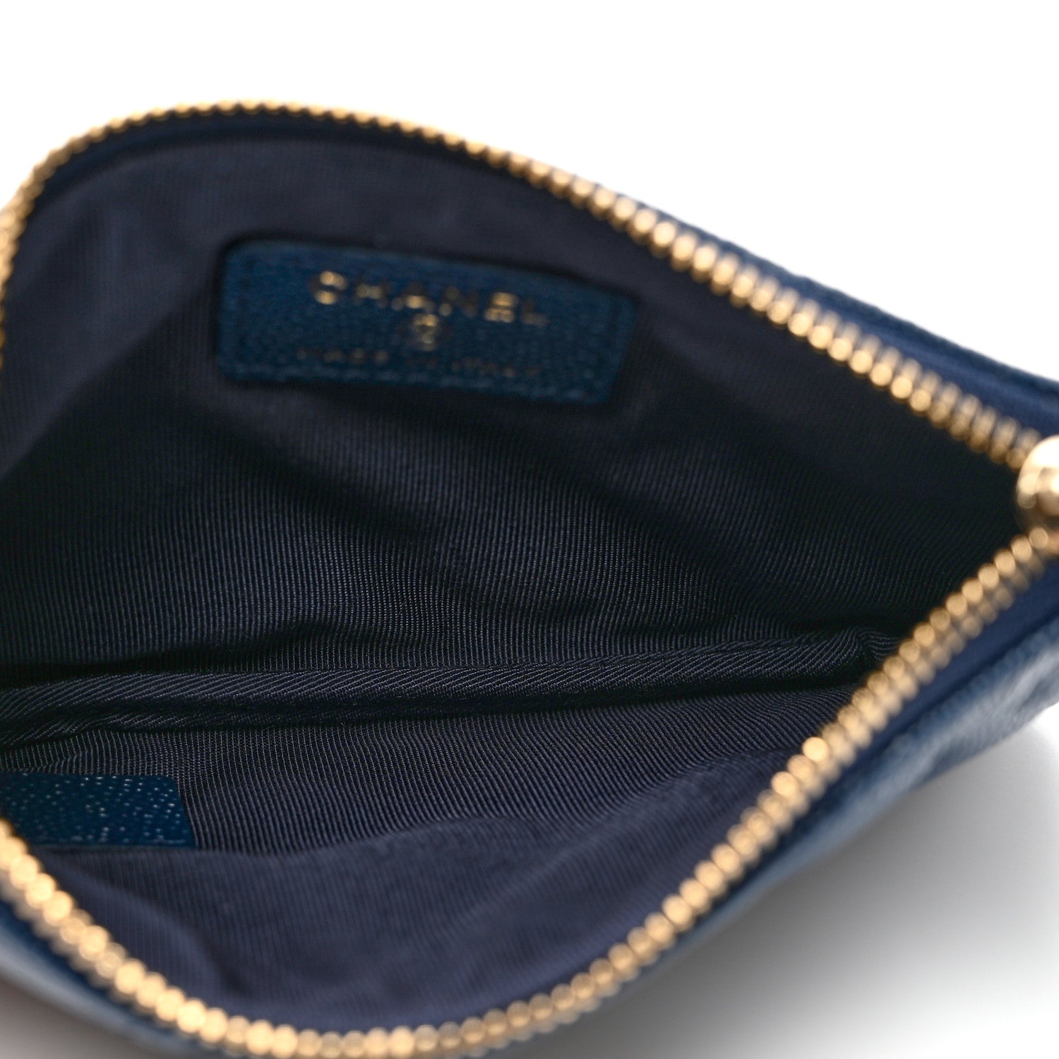 Chanel Caviar Quilted Small Cosmetic Case Navy Blue 5 of 7