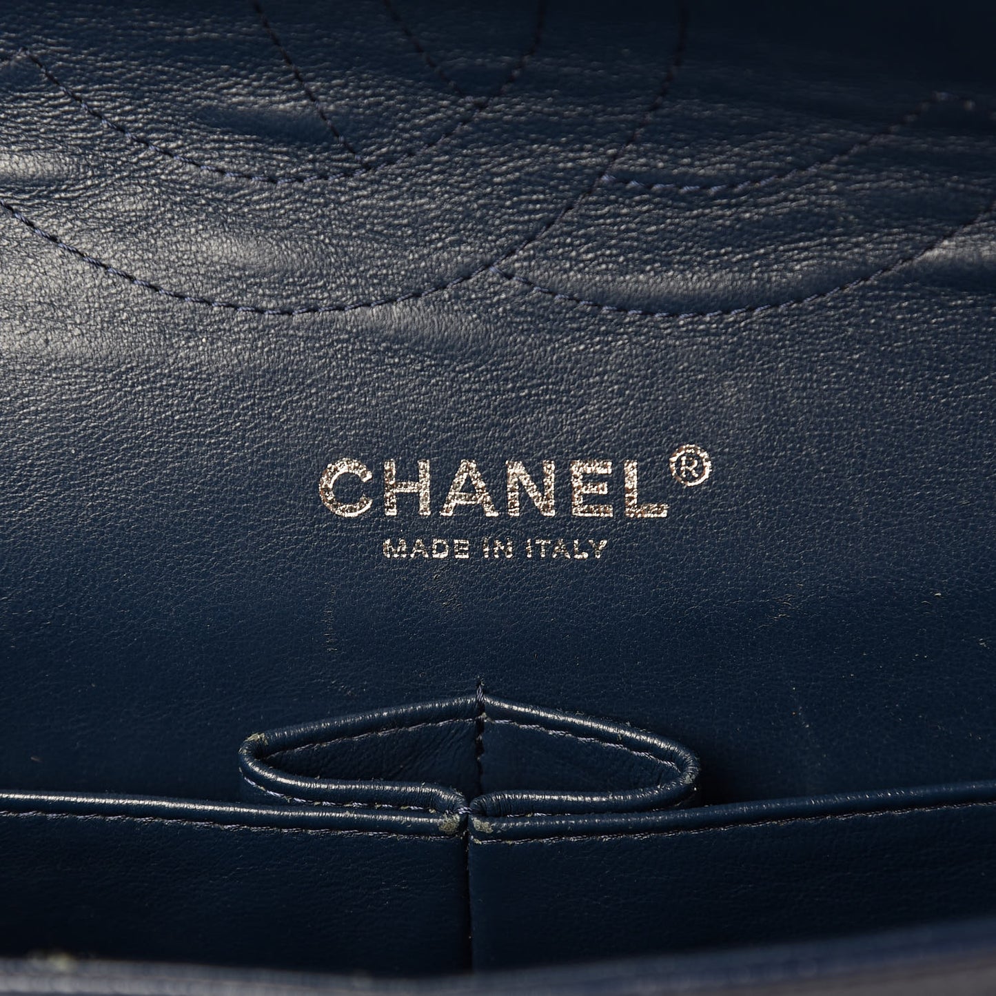 Caviar Quilted Jumbo Double Flap Navy Blue