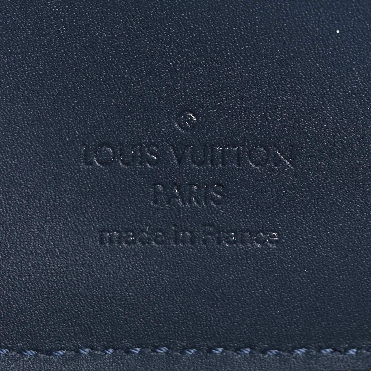 Hickory Stripes Denim Monogram Watercolor Wallet On Strap Blue