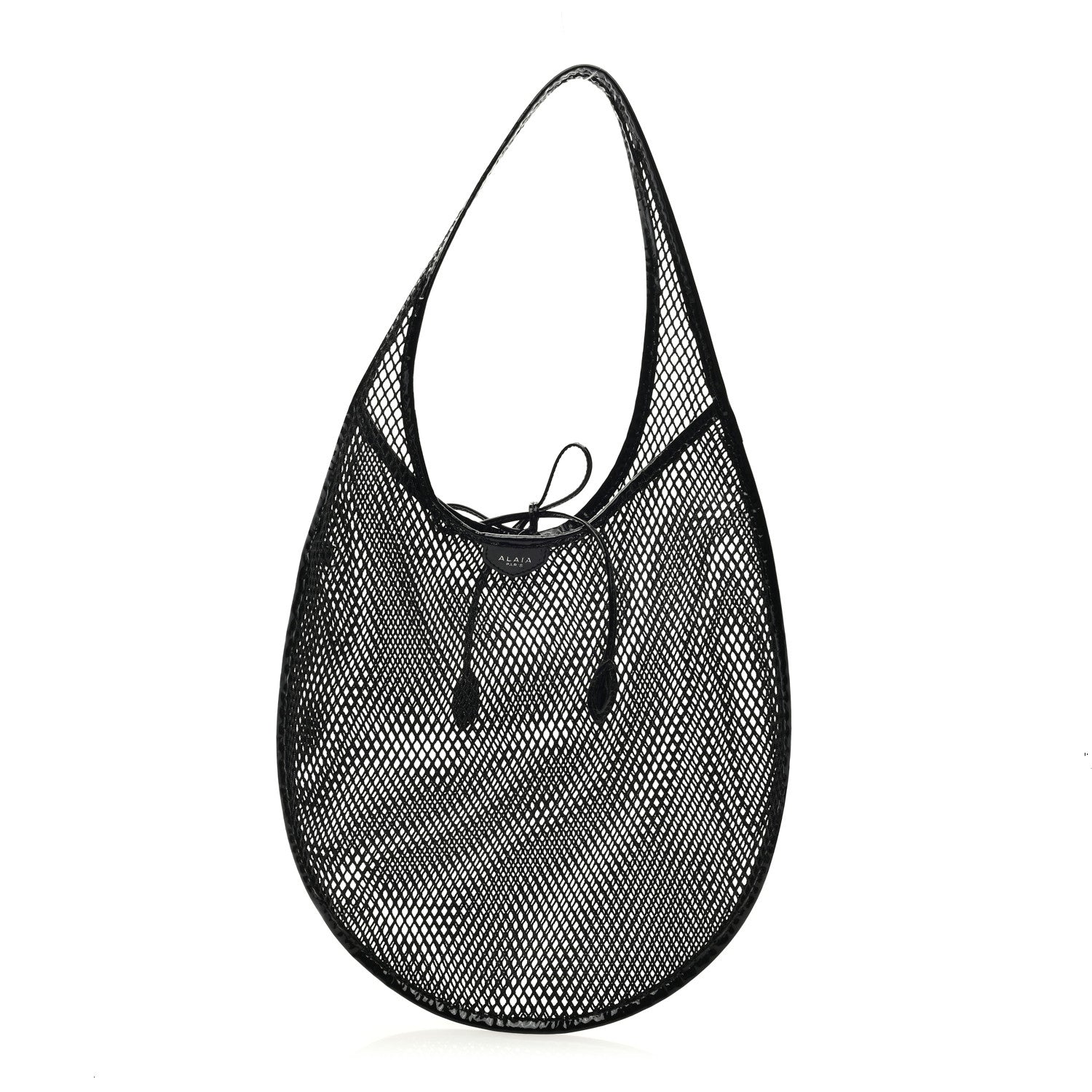 Alaia Fishnet Patent Calfskin Medium One Piece Bag Black 1 of 10