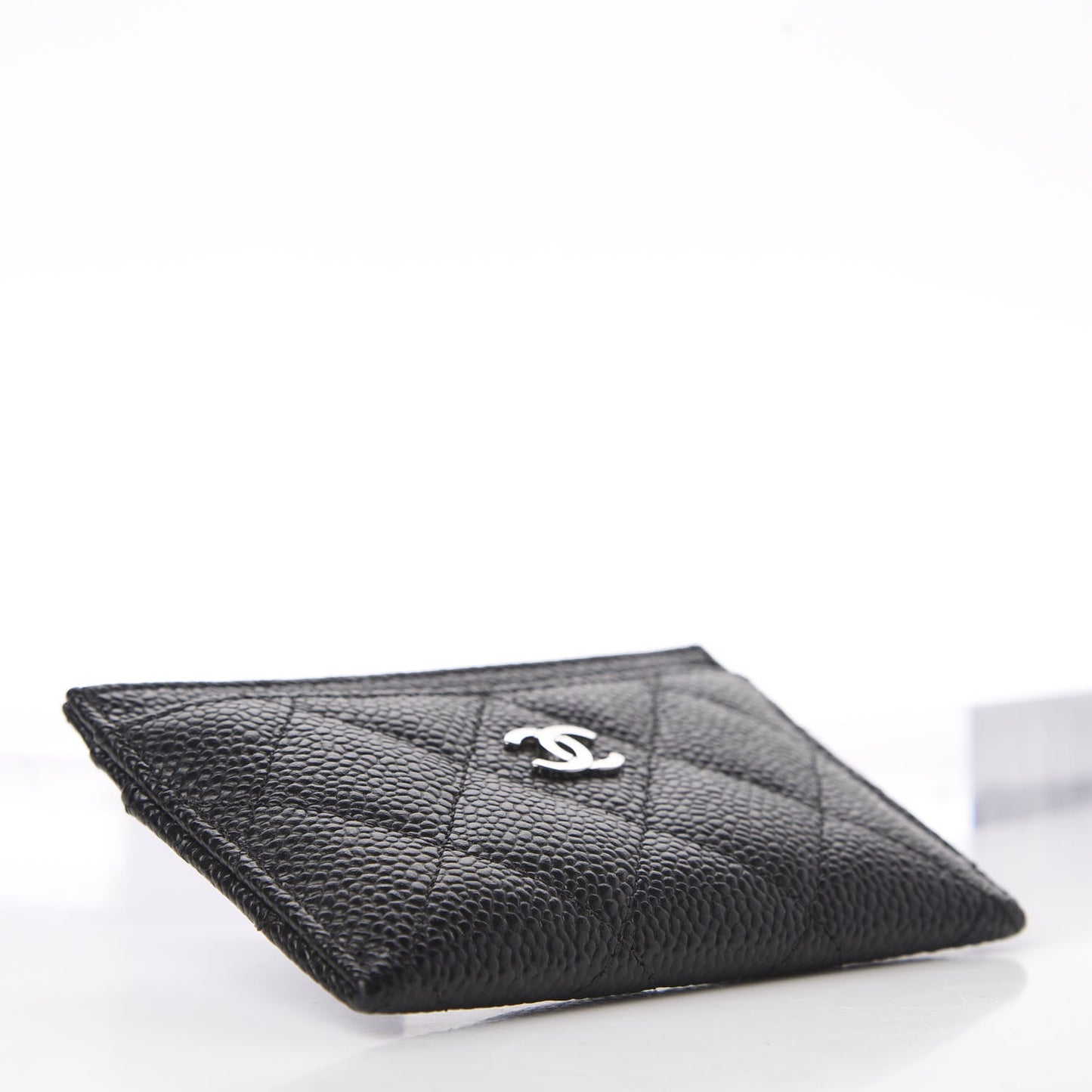 Caviar Quilted Card Holder Black