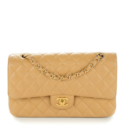 Chanel Caviar Quilted Medium Double Flap Beige 1 of 8