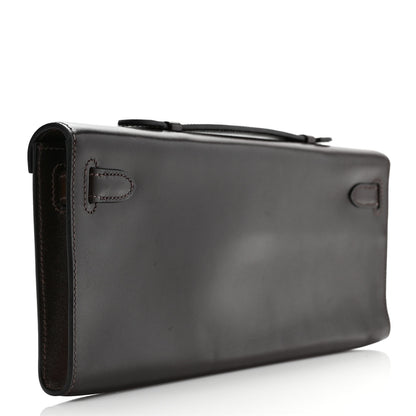 Hermes Box Kelly Cut Clutch Chocolate 3 of 9
