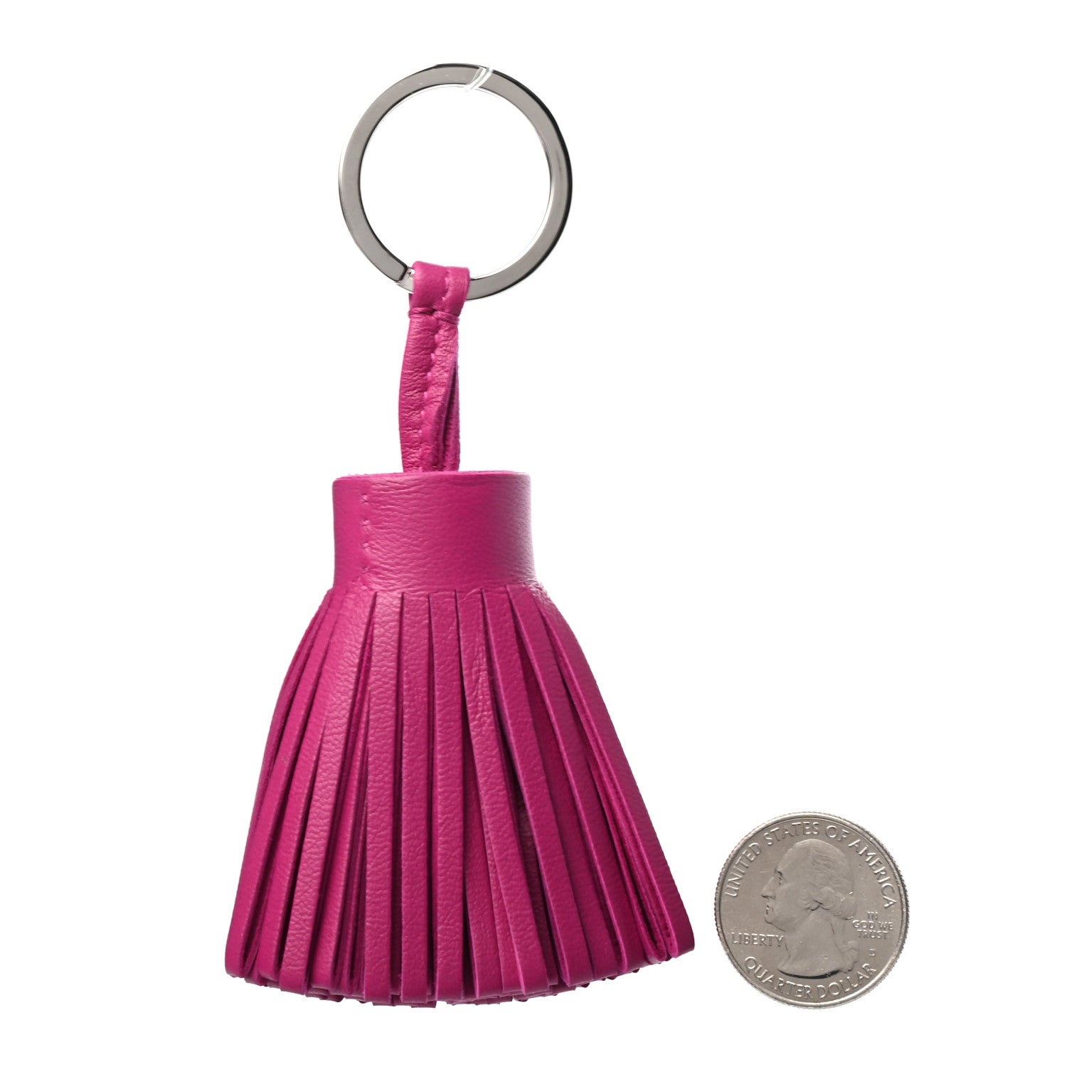 Hermes Lambskin Carmen Tassel Key Holder Rose Pourpre 2 of 4