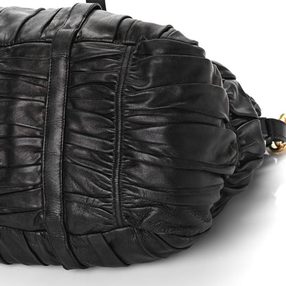 Prada Nappa Gaufre Buckle Shoulder Bag Black 7 of 9