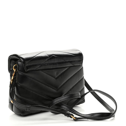 Saint Laurent Calfskin Y Quilted Monogram Toy Loulou Crossbody Bag Black 3 of 14