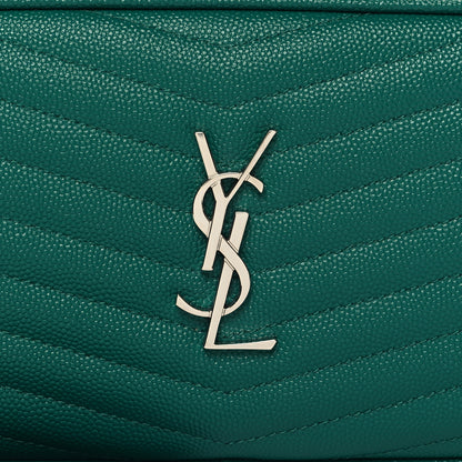 Saint Laurent Grain De Poudre Matelasse Monogram Mini Lou Camera Bag Green Field 8 of 11
