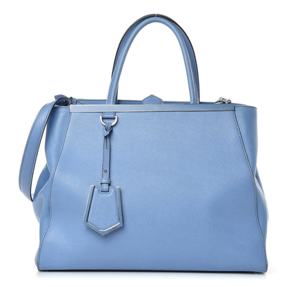 Fendi Vitello Elite Flamingo Regular 2Jours Tote Azzurro Nebula 1 of 18