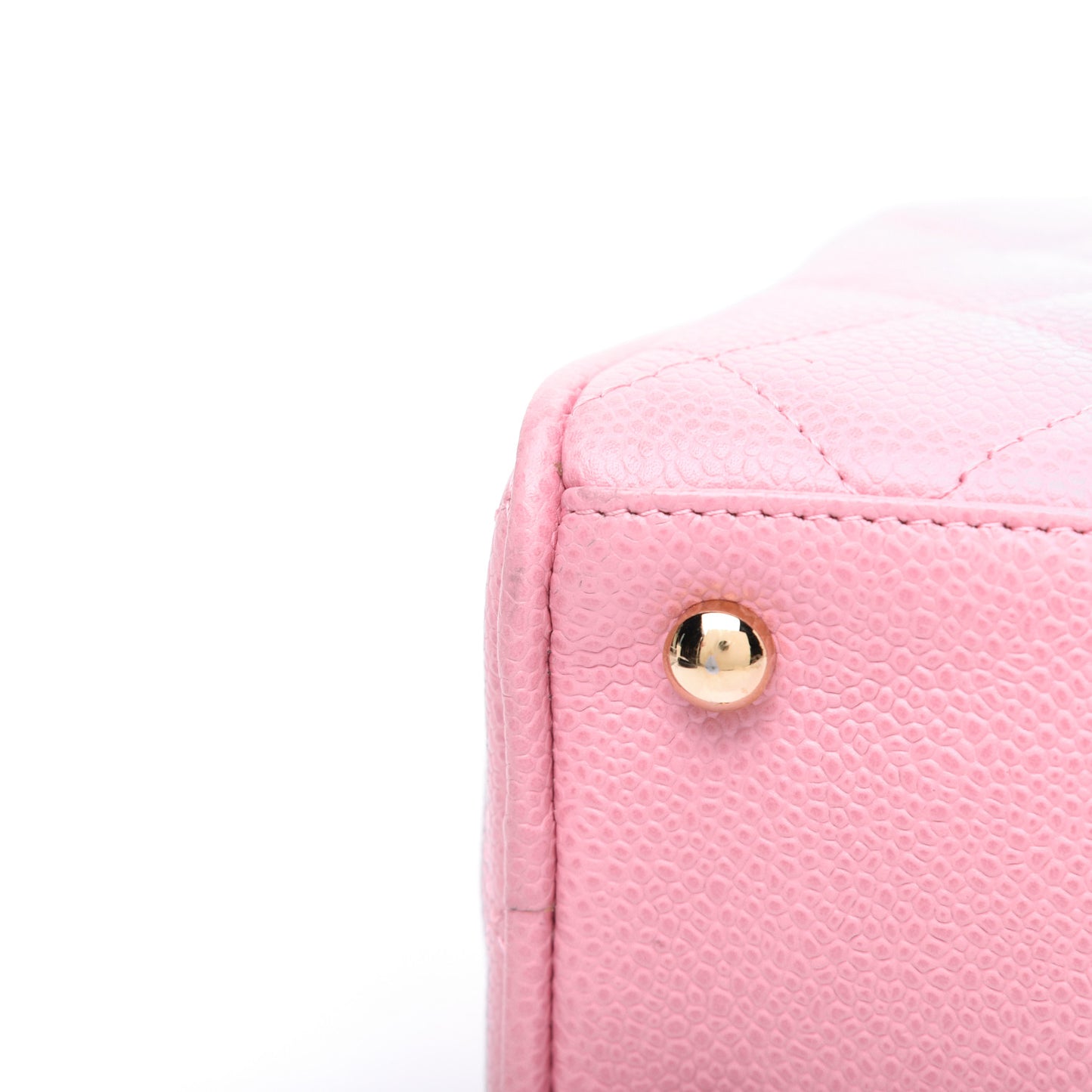 Caviar Quilted Small Bowler Pink