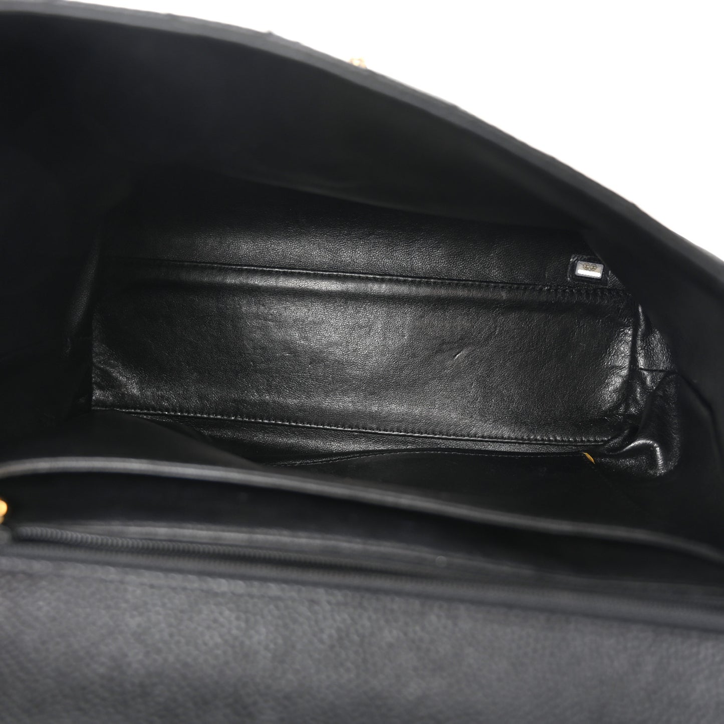 Caviar Quilted Jumbo Kelly Flap Black