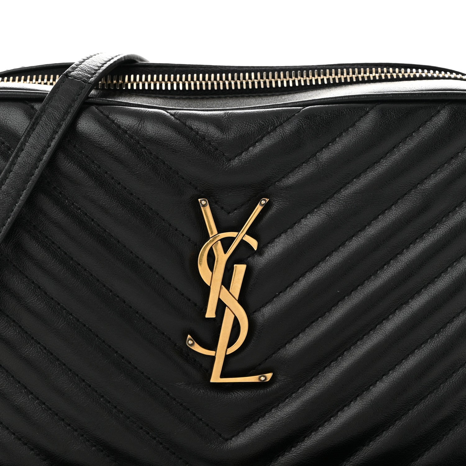 Saint Laurent Calfskin Matelasse Monogram Lou Camera Bag Black 8 of 10
