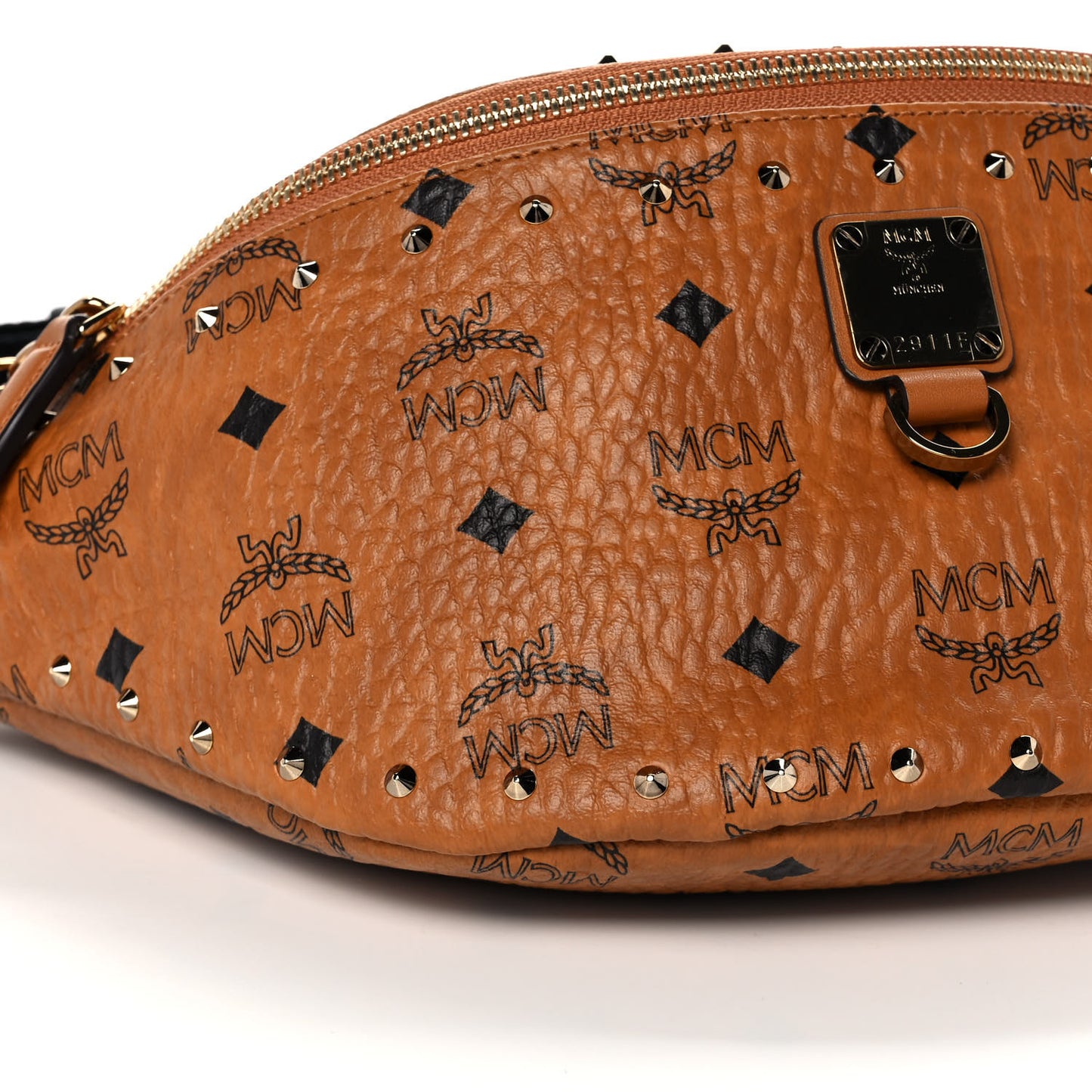 Visetos Medium Studded Fursten Belt Bag Cognac