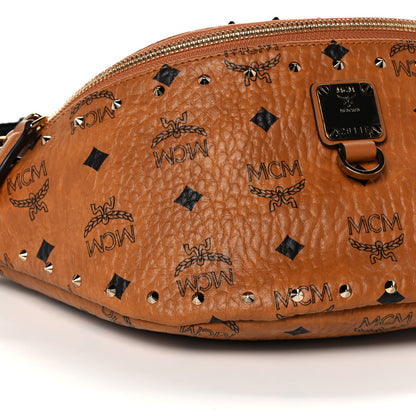 MCM Visetos Medium Studded Fursten Belt Bag Cognac 8 of 9