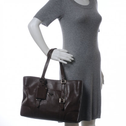 Prada Vitello Daino Shoulder Bag Bruciato 2 of 7