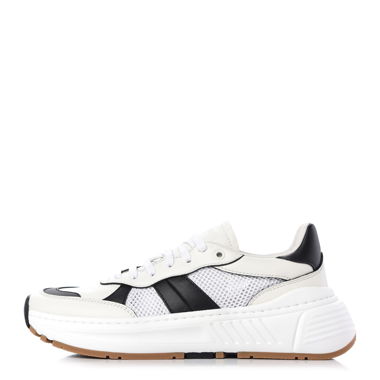 Calfskin Technical Mesh Speedster Sneakers 40 White Black