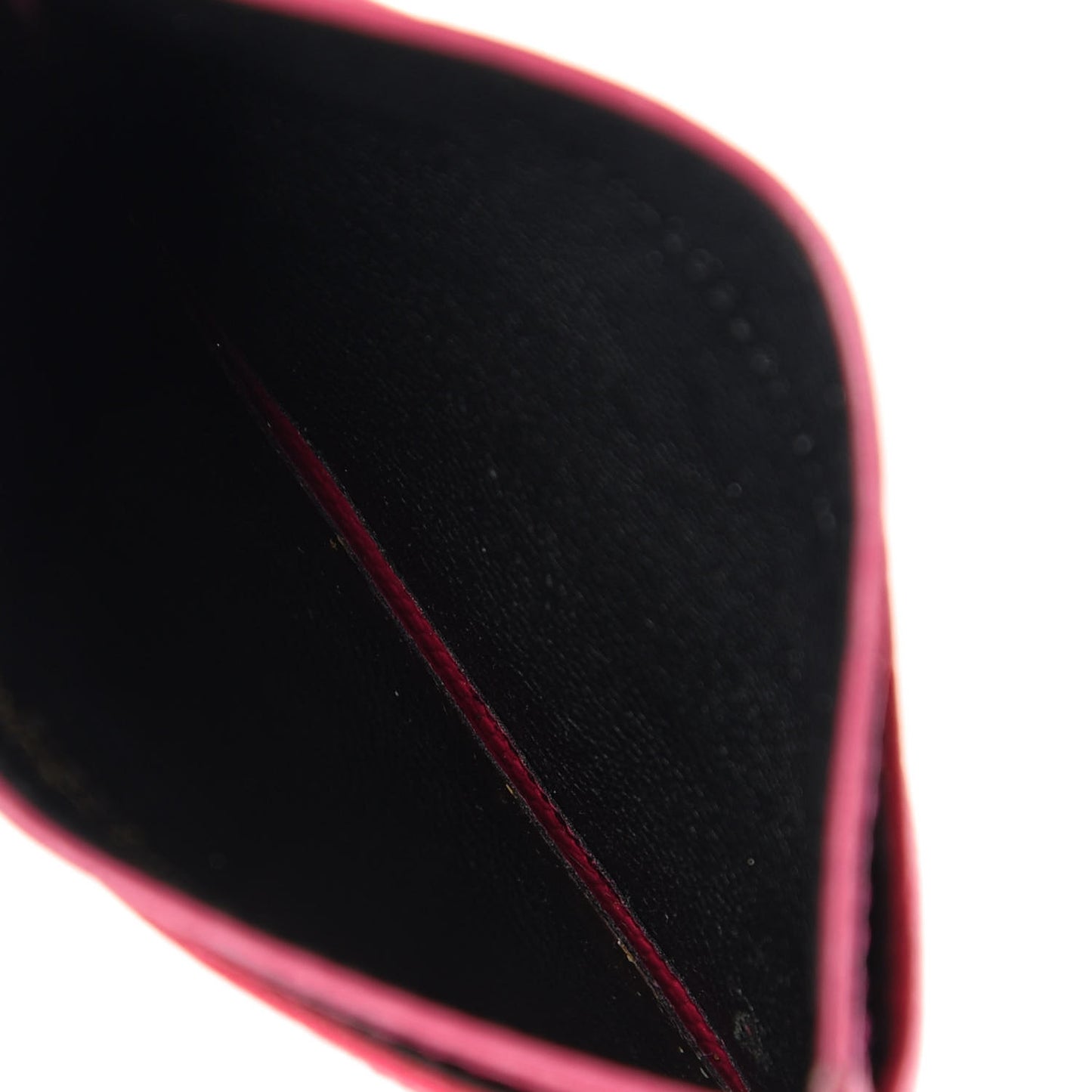 Grain De Poudre Matelasse Chevron Monogram Credit Card Case Fresh Fuxia