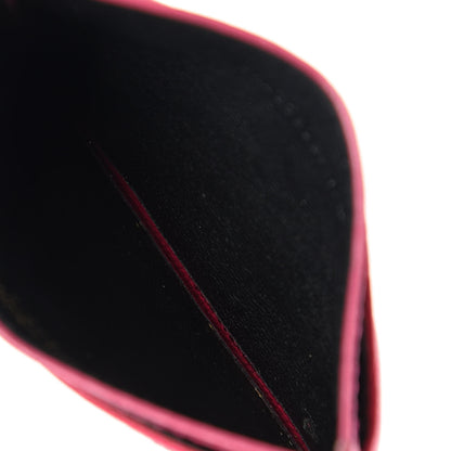 Saint Laurent Grain De Poudre Matelasse Chevron Monogram Credit Card Case Fresh Fuxia 5 of 9