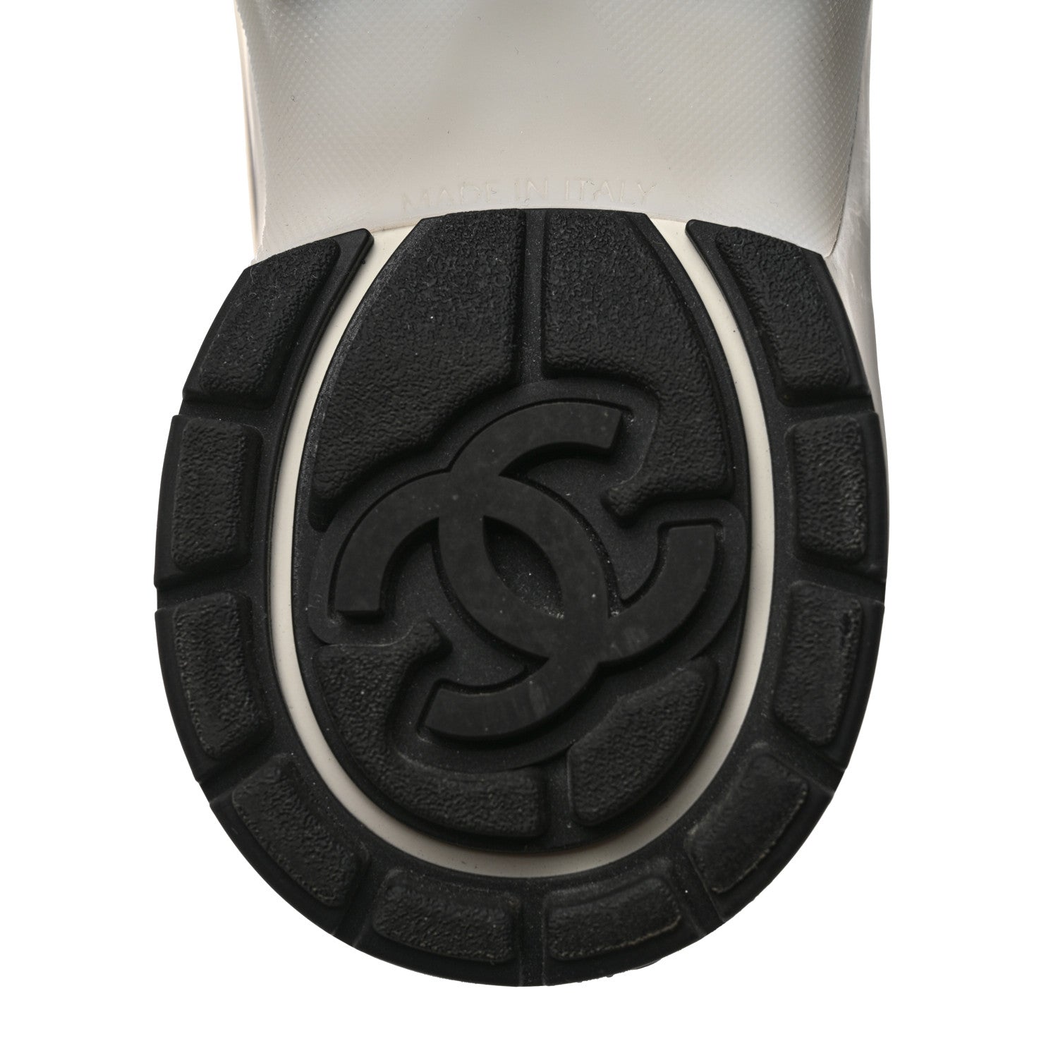 Chanel Fabric Laminated Calfskin Stretch CC Sneakers 36 White Gold Silver 8 of 9