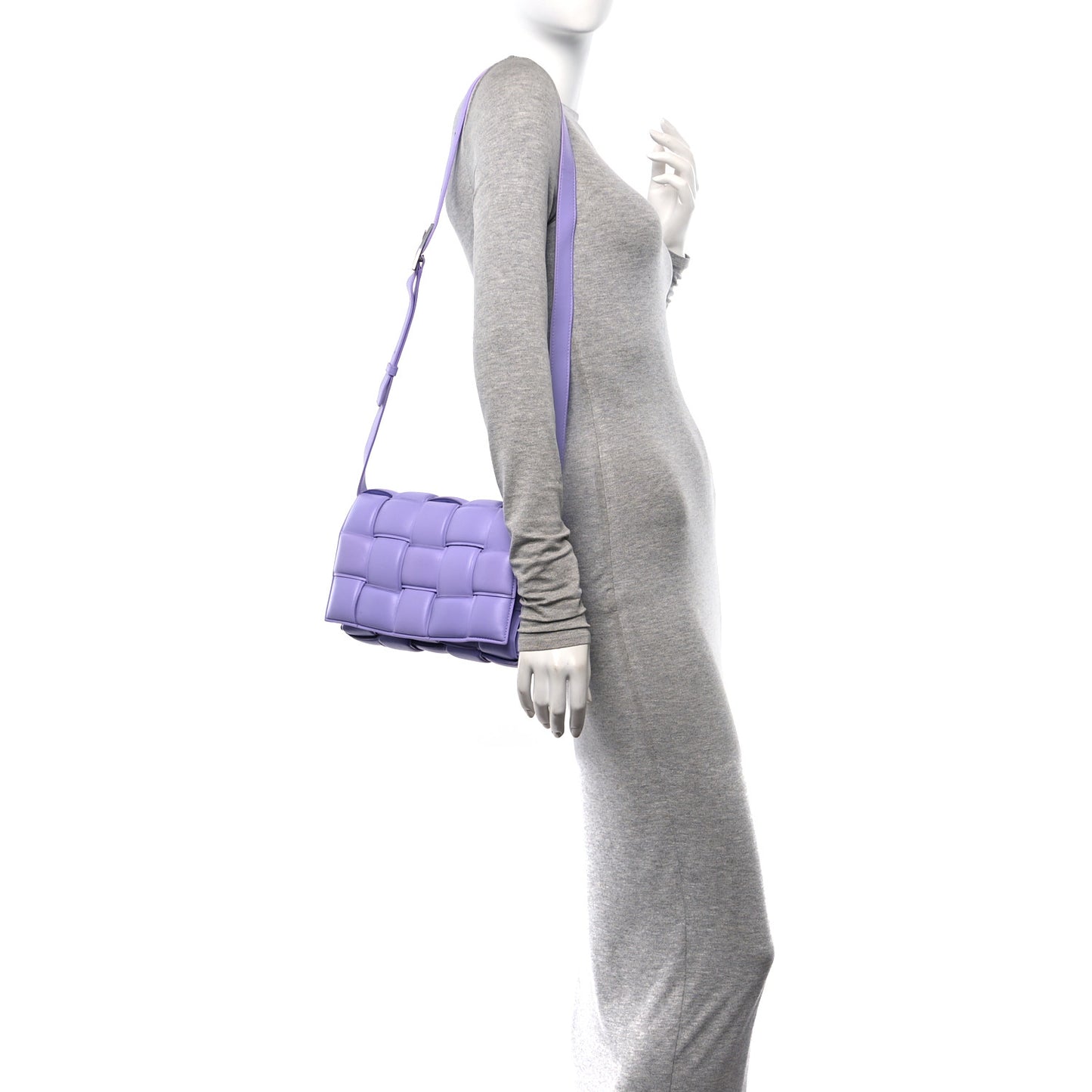 Nappa Maxi Intreccio Padded Cassette Crossbody Bag Lavender