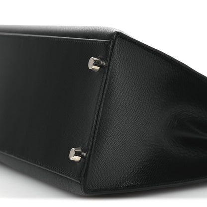 Hermes Veau Grain Lisse Kelly Sellier 28 Black 10 of 12