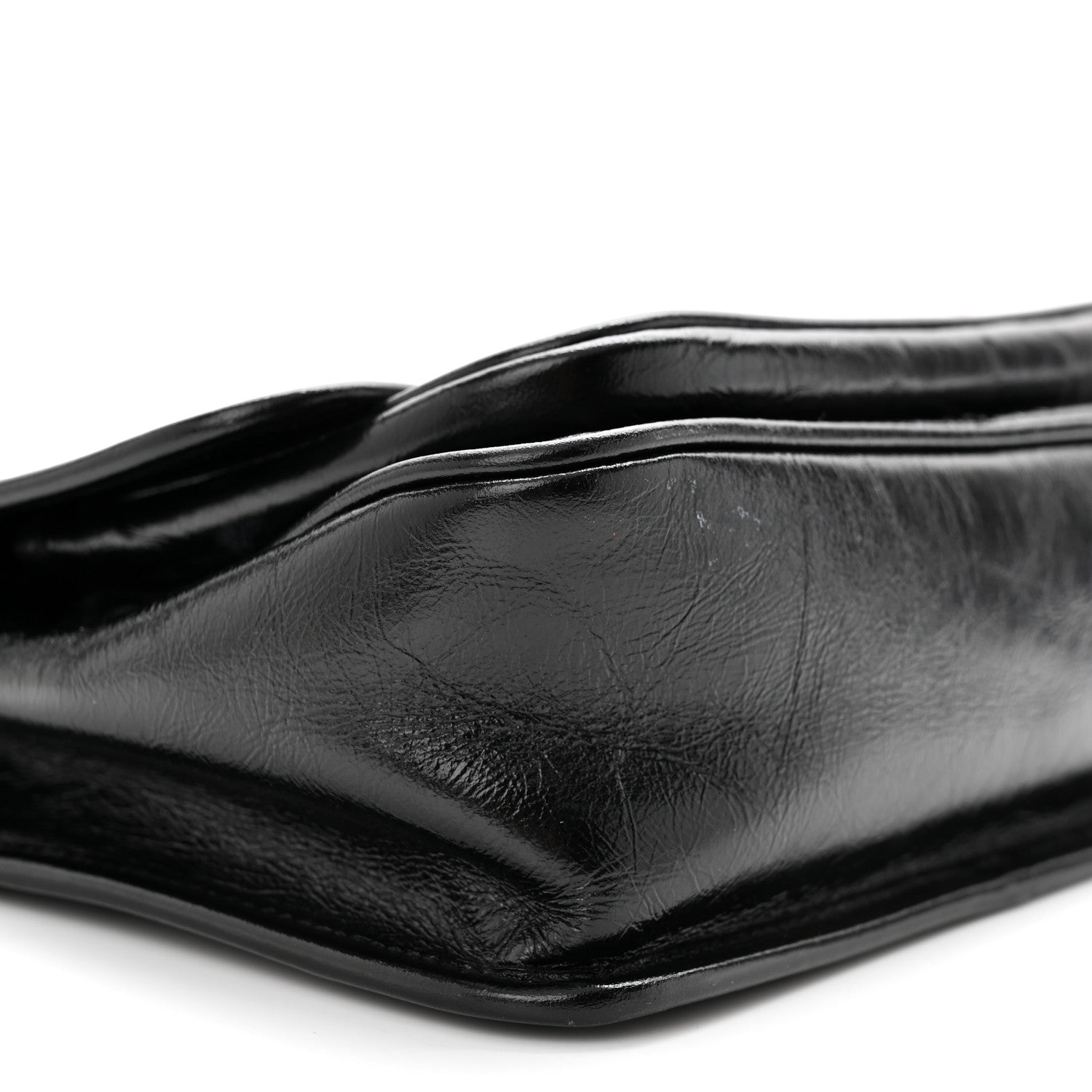Saint Laurent Crinkled Calfskin Matelasse Monogram Baby Niki Chain Satchel Black 9 of 11