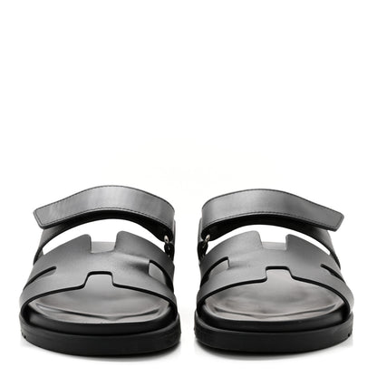Hermes Calfskin Womens Chypre Sandals 35.5 Black 2 of 14