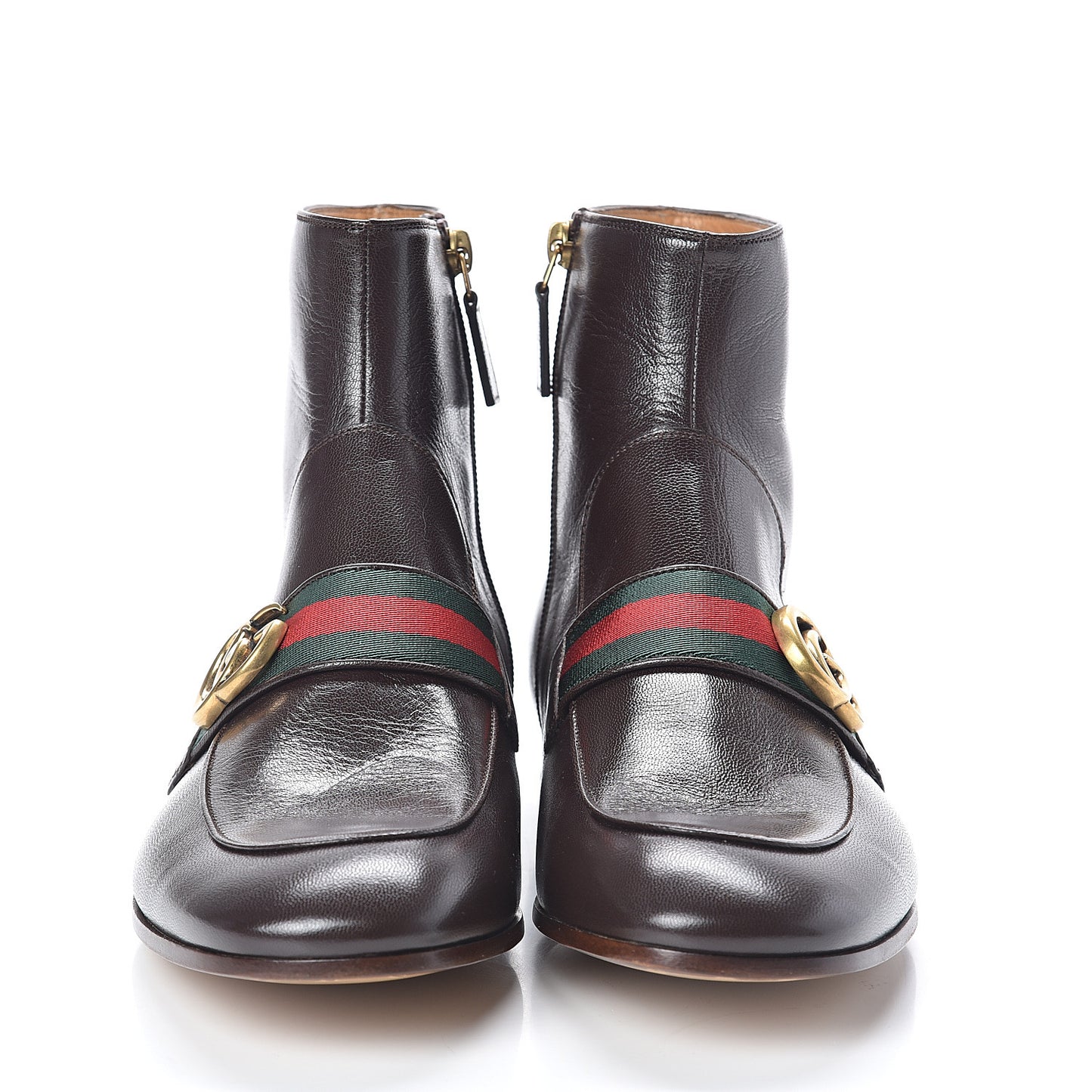 Goatskin Web Mens GG Ankle Boots 7 Cocoa