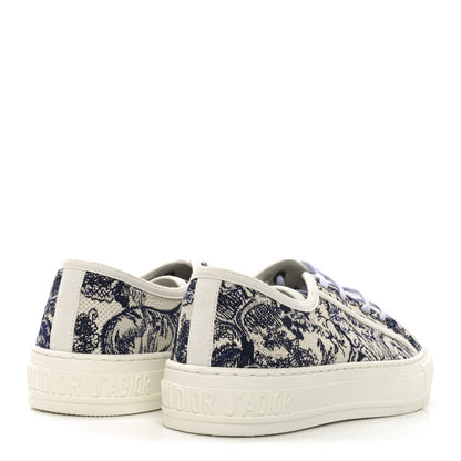 Christian Dior Canvas Toile De Jouy Embroidered Womens Walk'N'Dior Low Top Sneakers 38.5 Off-White Blue 5 of 8